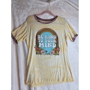 K Croft Clothing Co Tie Dye Rainbow Be Kind To Your Mind Graphic Tee Womens